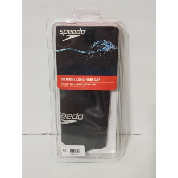 Speedo Silicone Long Hair Swim Cap Blue (One Size) Model 7510036 420 Adult New - Picture 1 of 5